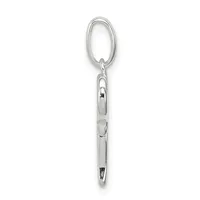 A silver chain link pendant with an oval ring at the top and an elongated rectangular link below, displayed vertically against a white background.