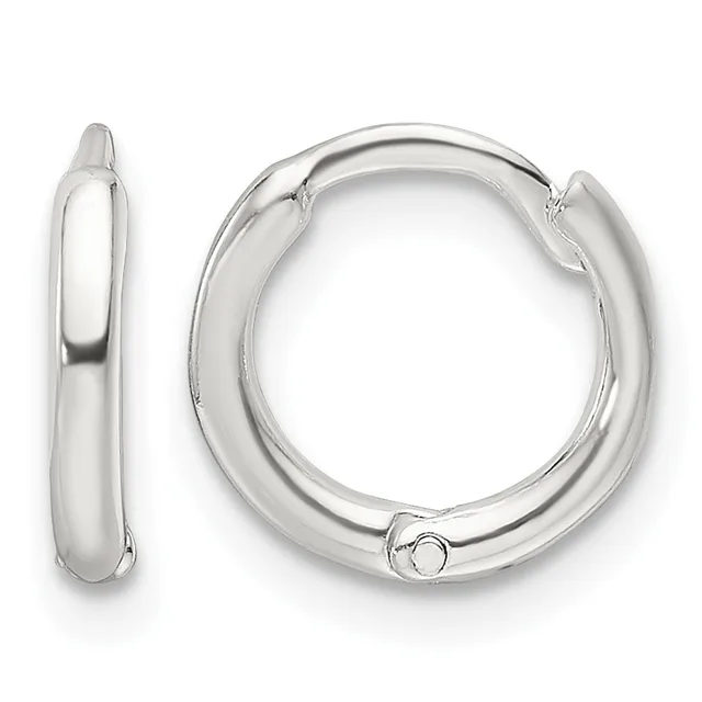 Sterling Silver Circle Hinged Hoop Earrings — 10 mm · Sterling Silver