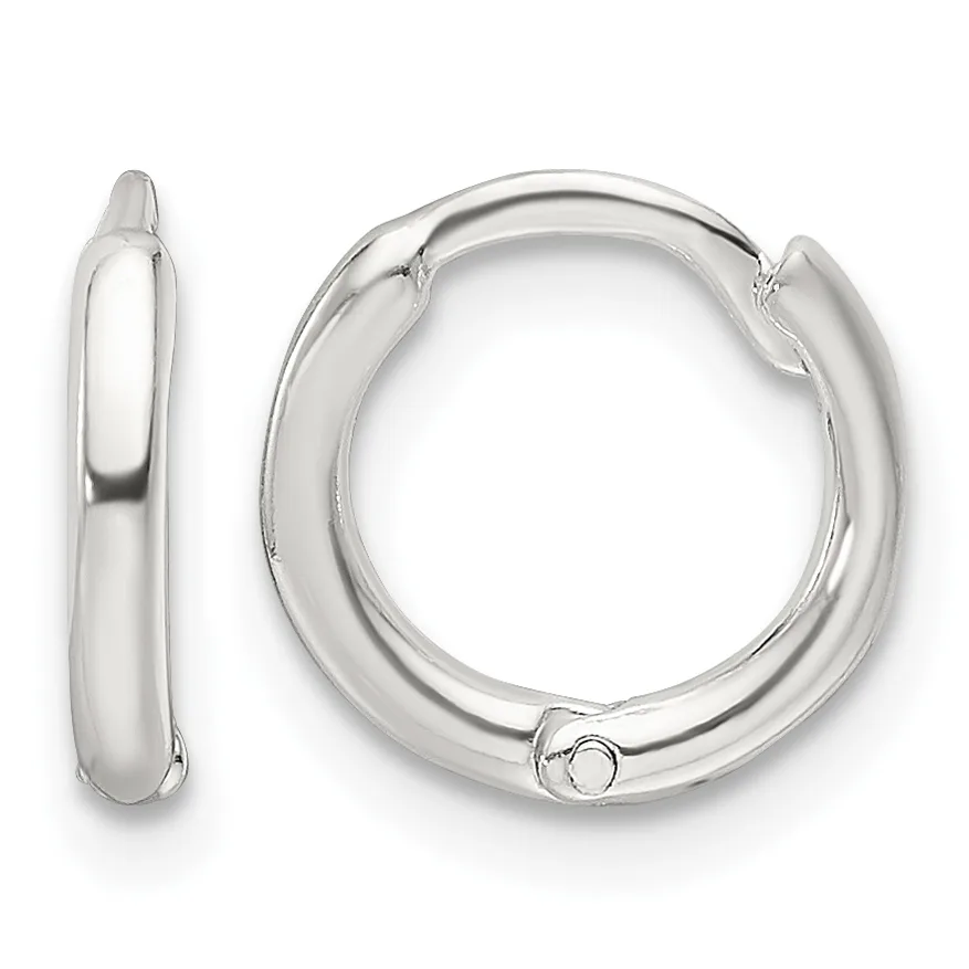 Sterling Silver Circle Hinged Hoop Earrings — 10 mm · Sterling Silver