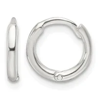 Sterling Silver Circle Hinged Hoop Earrings — 10 mm · Sterling Silver