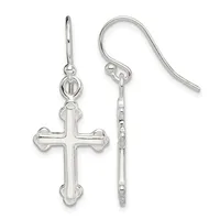 Sterling Silver Cross Dangle Earrings — 37 mm · Sterling Silver