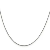 A thin silver snake chain necklace displayed against a white background.