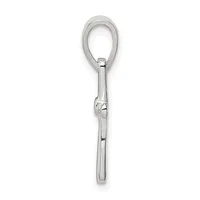 A silver loop pendant with a cylindrical bail and small decorative band, displayed against a white background.