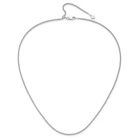 A silver chain necklace with a delicate mesh link design and a lobster claw clasp, displayed against a white background.