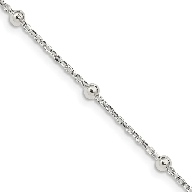 Sterling Silver Fancy Beaded Chain — 20 in · Sterling Silver