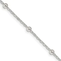 Sterling Silver Fancy Beaded Chain — 20 in · Sterling Silver