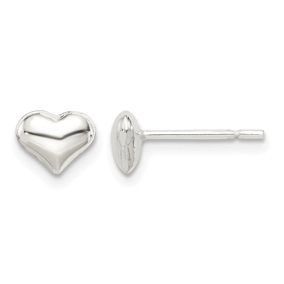 Sterling Silver Heart Post Earrings — Sterling Silver · 7 mm