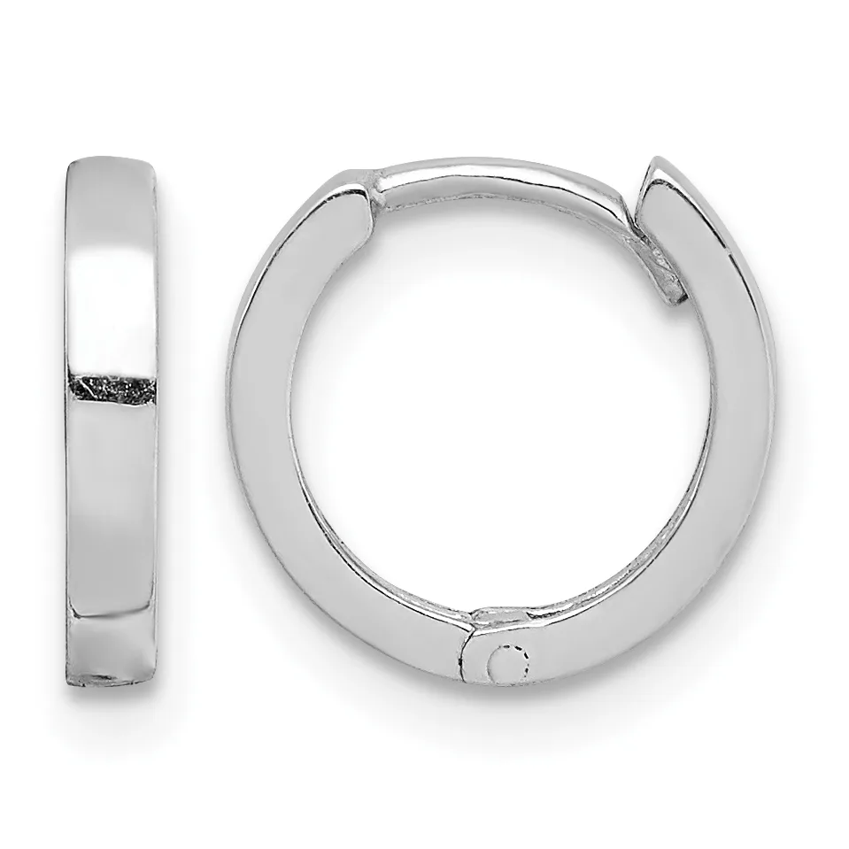 Sterling Silver Hinged Hoop Earrings — 10 mm · Sterling Silver