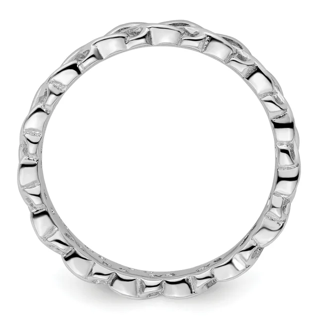 Silver-toned metal bracelet with a chunky chain link design, displayed as a flat circular band against a white background.