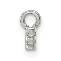 A silver-toned metal ring connector with a large circular loop at the top and a rectangular shaft below featuring two small rectangular cutouts.