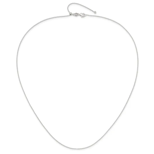 A thin silver snake chain necklace with a lobster clasp fastener, displayed against a white background.