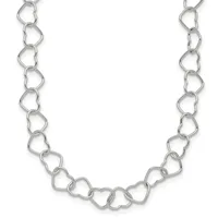 Sterling Silver Polished 5mm Fancy Heart Link 7 inch Bracelet — 18 · Sterling Silver · 6 mm