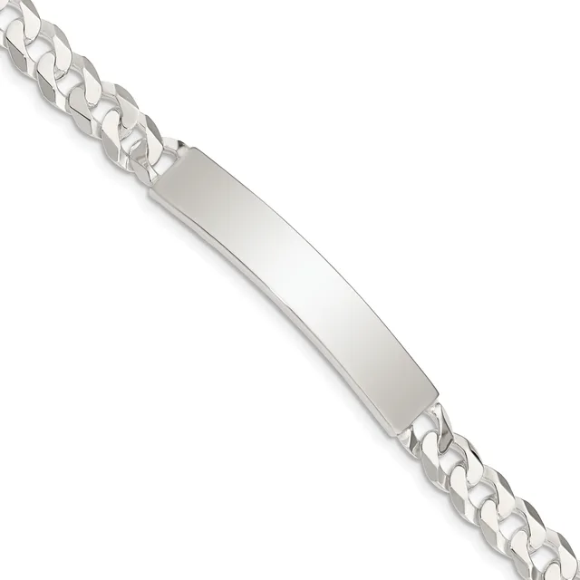 Sterling Silver Polished Engravable Curb Link 45x7.5mm Plate 7.5 inch ID Bracelet — 7.5 · Sterling Silver