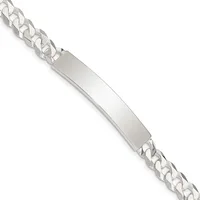 Sterling Silver Polished Engravable Curb Link 45x7.5mm Plate 7.5 inch ID Bracelet — 7.5 · Sterling Silver