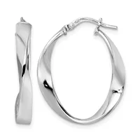 Sterling Silver Polished Swirl Hoop Earrings — Sterling Silver