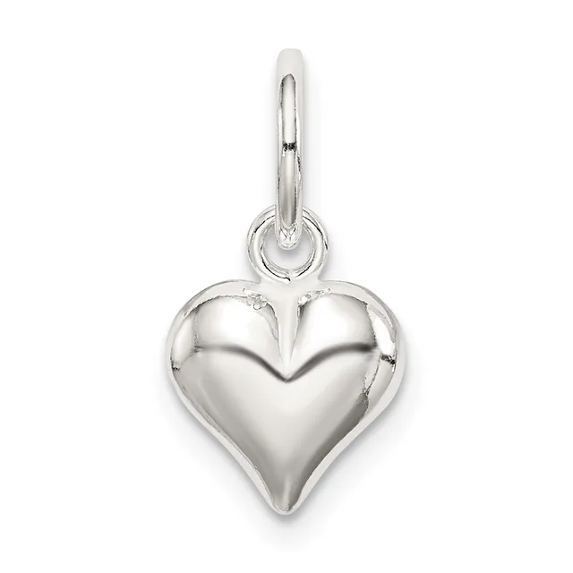 Sterling Silver Puffed Heart Pendants — Sterling Silver · 10 x 11.12 mm
