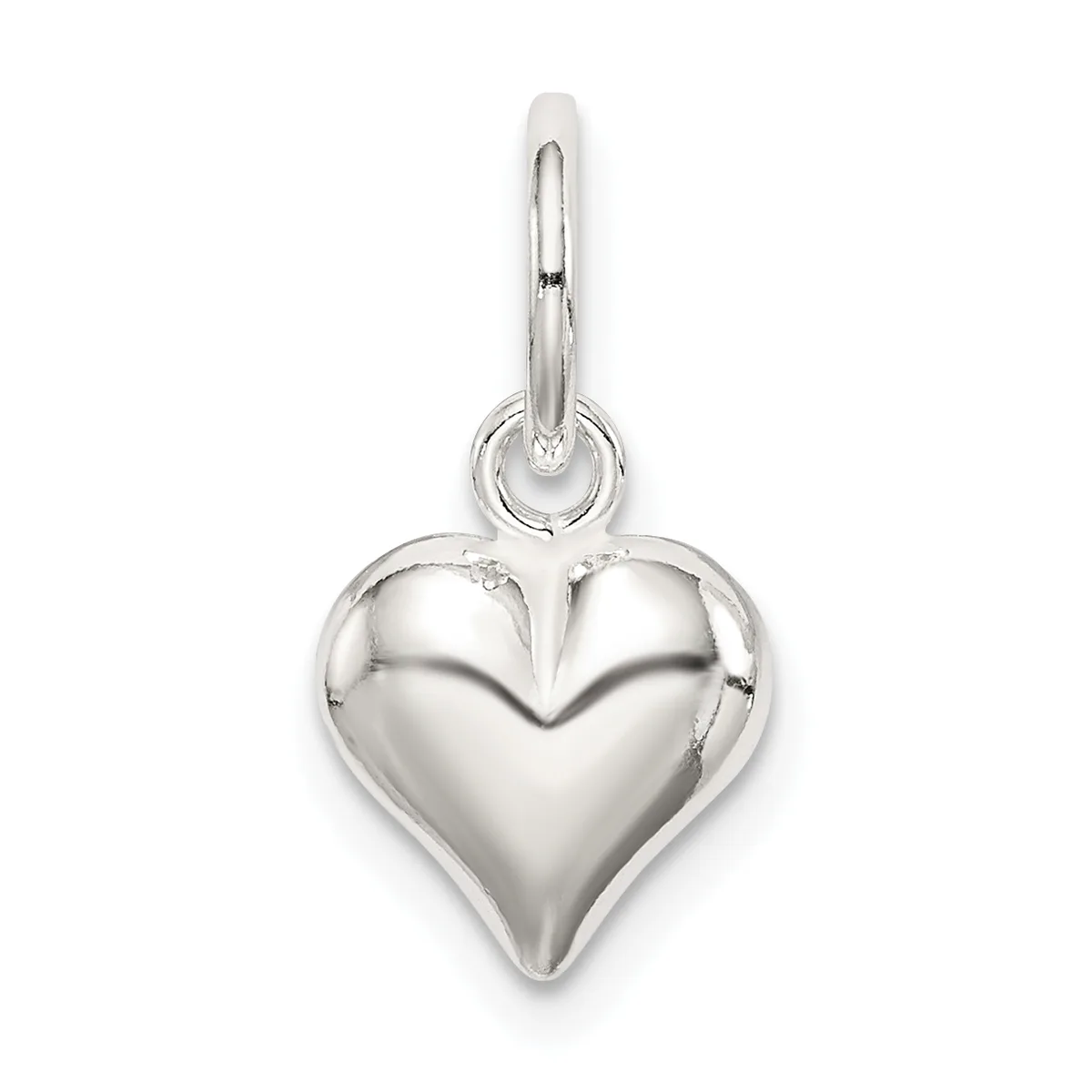 Sterling Silver Puffed Heart Pendants — Sterling Silver · 10 x 11.12 mm