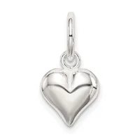 Sterling Silver Puffed Heart Pendants — Sterling Silver · 10 x 11.12 mm