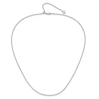 A silver snake chain necklace with a lobster claw clasp, displayed laid out against a white background.