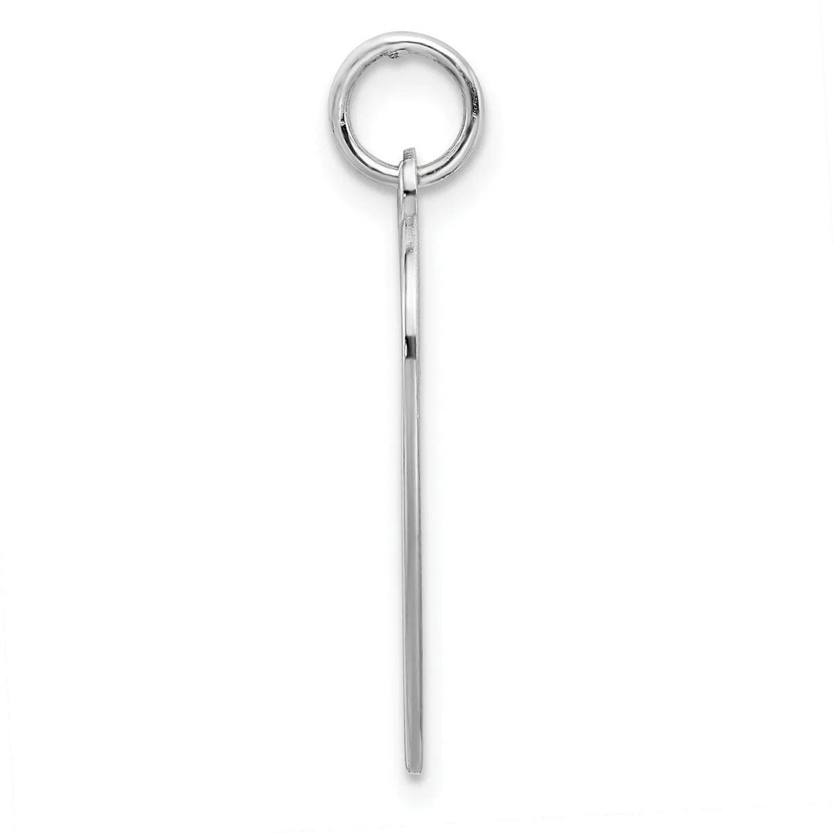 A long silver stick pendant with a small loop at the top, displayed vertically against a white background.