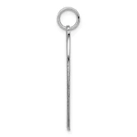 A long silver keychain with a textured cylindrical stem and a circular ring at the top.