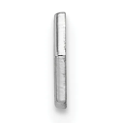 A silver cylindrical pen or marker with a rounded top cap and a seam dividing the upper and lower sections, shown vertically against a white background.