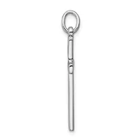 A silver-toned metal eye hook with a long shaft and oval loop at the top, shown against a white background.