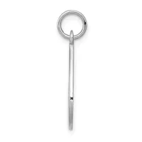 A long sterling silver pendant with a polished rod shaft and a small loop attachment at the top, displayed vertically against a white background.