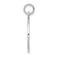 A silver stick pendant with a ring loop at the top, displayed vertically against a white background.