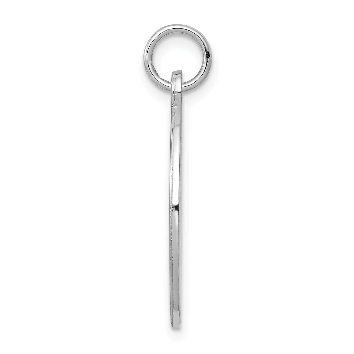 A long silver stick pendant with a small ring attached at the top, displayed against a white background.
