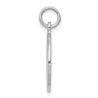 A long silver stick earring with a ring at the top and a small hallmark stamped on the shaft, shown against a white background.