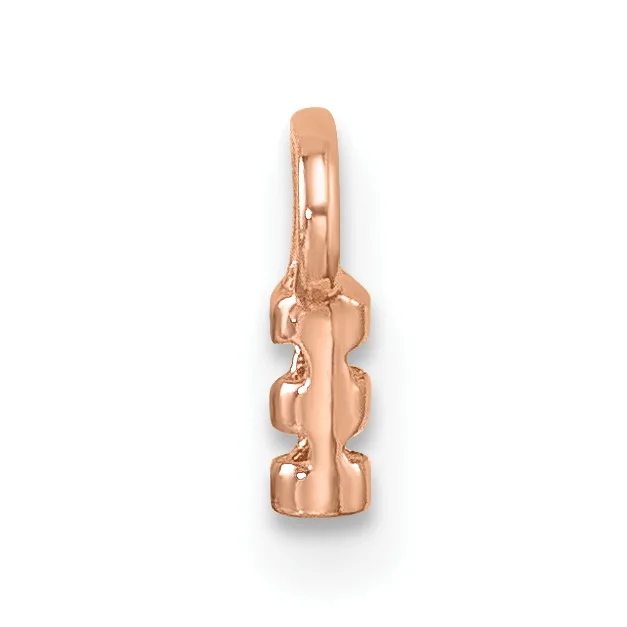 Rose gold pendant with a cylindrical shape featuring three rounded bulbous segments stacked vertically, shown against a white background.