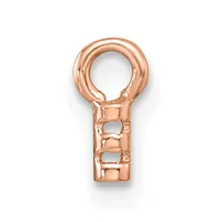 Copper-colored metal loop connector with a rounded top ring and rectangular stem featuring three rectangular cutouts, shown against a white background.