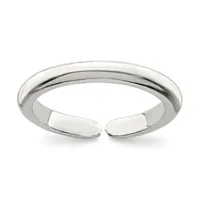 A polished silver open band ring with rounded edges, shown against a white background.