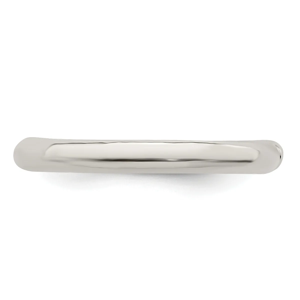 A polished silver-toned metal drawer pull with rounded ends and a curved grip, shown against a white background.