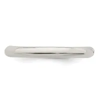 A polished silver-toned metal drawer pull with rounded ends and a curved grip, shown against a white background.
