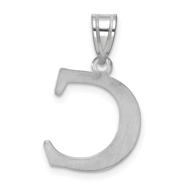 Silver pendant shaped like the number 5 with a split bail loop at the top, displayed against a white background.