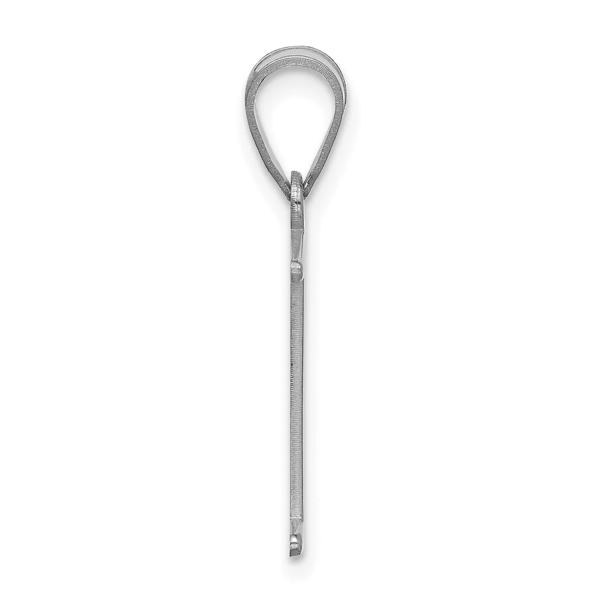 A metal loop with an attached long thin shaft, shown vertically against a white background.