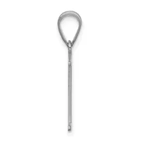 A metal loop with an attached long thin shaft, shown vertically against a white background.