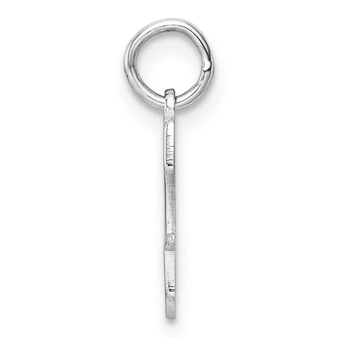 A silver hoop earring with a long rectangular post attached, displayed vertically against a white background.