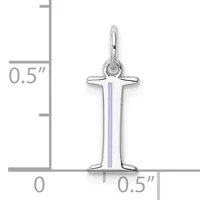 Silver cross pendant with a purple enamel stripe down the center, shown with a measurement scale indicating approximately 0.5 inches in height.