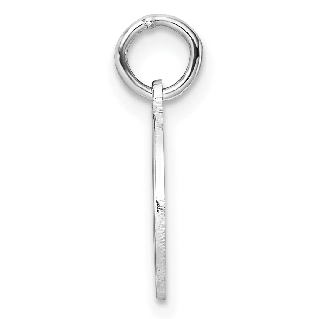 A silver hoop earring with a long rectangular bar pendant hanging from it, displayed against a white background.