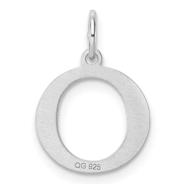 A polished silver circular pendant with a hollow center and small loop bail at the top, displayed against a white background.
