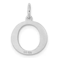 A polished silver circular pendant with a hollow center and small loop bail at the top, displayed against a white background.
