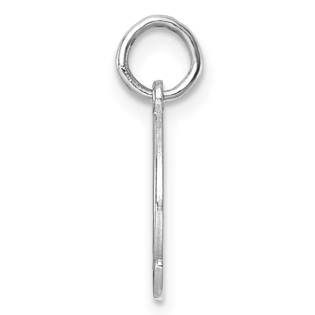 A silver-toned metal stick pendant with a small loop at the top, displayed vertically against a white background.