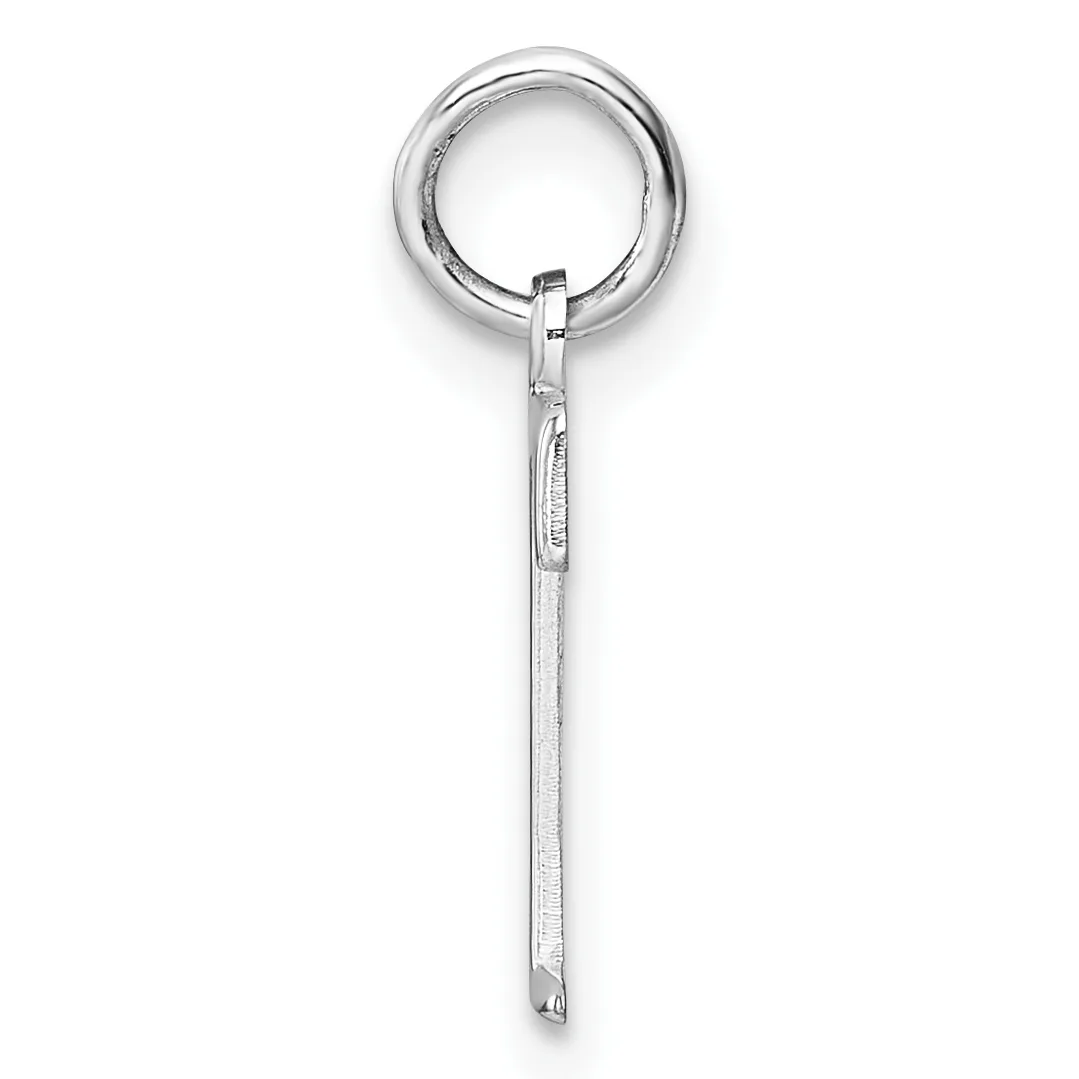 A silver keyring consisting of a circular ring at the top attached to a long rectangular bar charm hanging below it, shown against a white background.