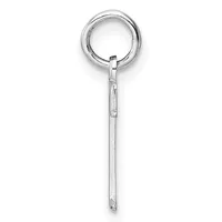A silver keyring consisting of a circular ring at the top attached to a long rectangular bar charm hanging below it, shown against a white background.