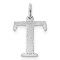 Sterling silver cross pendant with a textured finish and looped bail, displayed against a white background.
