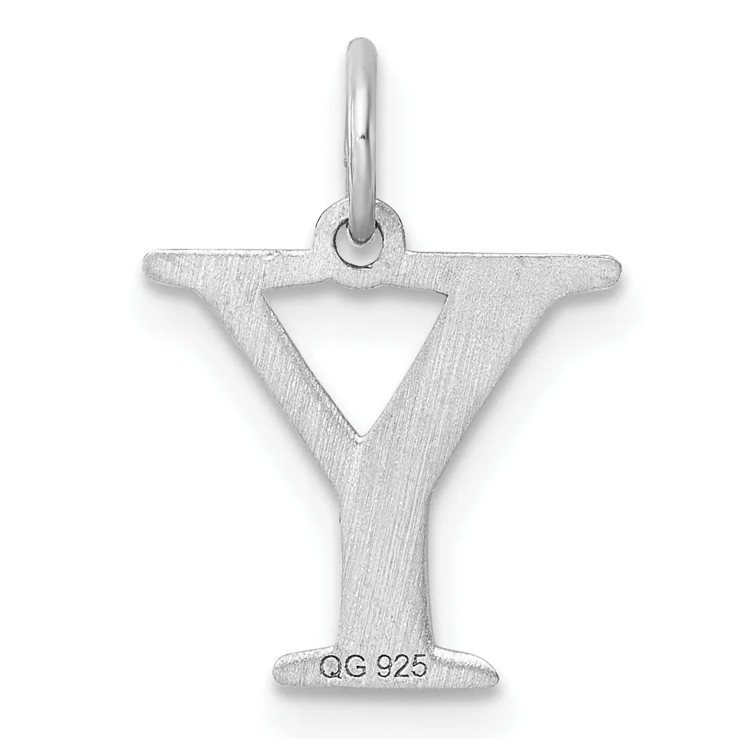 A silver pendant shaped like the letter Y with a triangular cutout in the upper section and a small loop at the top for hanging.