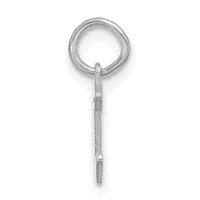 Silver pendant with a circular loop at the top and a textured rectangular stem extending downward, shown against a white background.